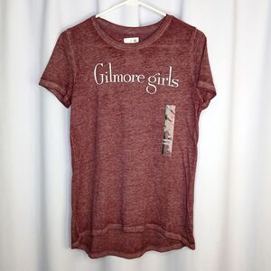 Gilmore Girls Short Slve Graphic T Shirt High Low Cotton Blnd Red NWT Womens Med